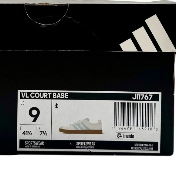ADIDAS Women’s VL Court Base Cream and Light Blue Sneakers, Size 9 - Picture 13 of 13